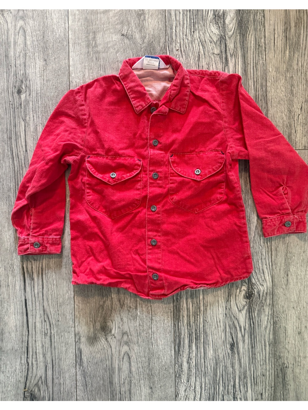Vintage toddler boys Oshkosh red button down